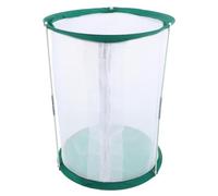 INOOMP Monarch Butterfly Mesh Cage - Clear Cylinder Caterpillar Habitat Enclosure with Poles - Collapsible Insect Mesh Cage for Rearing and Display, 12x8 Inch