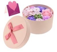 INOOMP Mother's Day Soap Flower Box Artificial Soap Flowers Lifelike Home Decor Bouquets Box Wedding