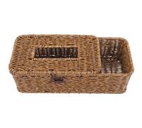 INOOMP Multi-Use Tissue Holder Spring Tissue Box Imitation Rattan Paper Box Desktop Holder with Creative Handmade Design Elegant Storage for Living Room and Dining Room