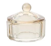 INOOMP Nail Dappen Dish Glass Bowl with Lid Amber Twelve-facet Crystal Monomer Liquid Cup for Manicure Brush Cleaning and Nail Art Liquid Storage