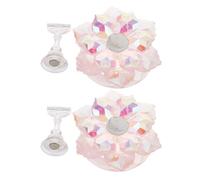 INOOMP Nail Practice Stand 2Pcs Plastic Nail Tips Holder with Pink Cherry Blossom Design