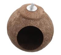 INOOMP Natural Coconut Shell Birdhouse for Small Birds Secure Hanging Nest for Parakeets Budgies Cockatiels Lovebirds and Canaries Outdoor Garden Decor Sturdy Private Breeding Home