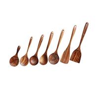 INOOMP Natural Wood Cooking Spoon Kitchen Utensils for Nonstick Cookware Ergonomic Smooth Handles Compact Wooden Spoons for Steaming Salads and Everyday Cooking
