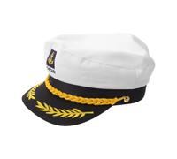 INOOMP Navy Marine Admiral Style Hat - Adjustable Ship Sailor Cap Yacht Boat Captain Hat Funny Party Cap for Halloween Costume Cosplay Dress Up