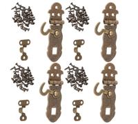 INOOMP Notebook Vintage Iron Retro Lock 4pcs with Crystal Notebook Feature, Easy to Install Diary Lock Hasps for Chests Cases, for Office and Shop Use