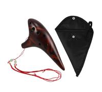 INOOMP Ocarina Instrument with Beautiful Sound Easy to Learn Ceramic Clay with Twelve Hole Design, C Tone Alto Flute Musical Instrument Random Color for Beginners and Professionals for Students