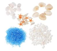 INOOMP Ocean Theme and Terrarium Decoration Shells for Children's Crafts DIY Craft Kit with Sea Glass Sand, and Conch Shells Versatile and Reliable Home Or Office Decoration