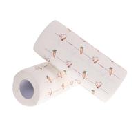 INOOMP Oil-absorbing Kitchen Paper Rolls Set 2 Printed Absorbent Towels with Soft Pulp Material 55-sheet Design for Ceramic Tile and Countertops
