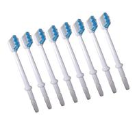INOOMP Oral Irrigator Replacement Brush for Effective Hygiene 8pcs White Abs Material, Designed to Clean Below The Gumline Compatible with Most Oral Irrigators
