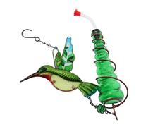 INOOMP Outdoor Hanging Glass Painted Hummingbird Feeder with Hook Dual-function Watering Station for Window and Garden Metal and Glass Bird Feeder for Various Bird Species Easy