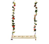 INOOMP Parrot Swing Plaything with Bell and Flowers, Plastic Bird Swing for Pet Birds Providing Safe Physical Activity and Fun Playtime in Birdcages