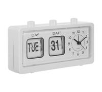 INOOMP Perpetual Desk Calendar with Clock - Manual Flip Alarm Beside Clocks With Calendar Display Operated - No Battery Included