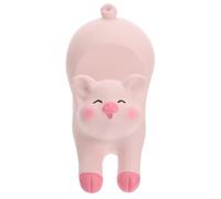 INOOMP Pink Resin Little Pig Phone Holder for Desktop and Vanity Decor | Lovely Lifelike Ornament, Compact Space Saving Design, for Smartphones on Tabletop, Adds Lively Atmosphere