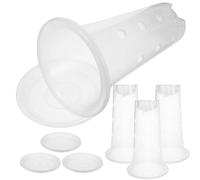 INOOMP Plastic Succulent Plant Nursery Pots, Transparent White 1 Set with Side Openings, Many Drainage Holes for Indoor Home and Plant Transition Pots