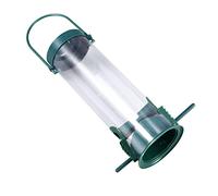 INOOMP Plastic Transparent Window Bird Feeder Hanging Tube with Perches for Wild Birds Durable Plastic Construction Seed Container for Easy Refilling Suitable for Garden