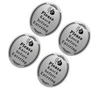 INOOMP Please Knock Door Sign 4Pcs Decals for Office and Home Front Doors Bedrooms Versatile Stickers for Windows and Gates