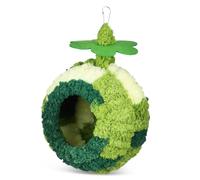 INOOMP Plush Bird Hammock Nest for Parakeets Cozy Warm Hanging Tent Hideout for Winter Comfort Medium Floral Design Birdcage Accessory and Breeding