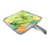 INOOMP Polar Fleece Rabbit Snuffle Mat Slow Feeding Mat with Hanging Rope Design for Foraging and Sniffing Food, Green Small Pet to Reduce Anxiety and Encourage Natural Feeding Habits