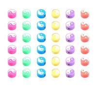 INOOMP Polymer Clay Beads with Bright Colors and Hole Design 2 Bags for Jewelry Making Assorted Color Spacer Beads for Bracelet and Dress Decoration for Craft Making