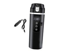 INOOMP Portable Auto Electric Kettle for Car and Truck with Digital Temperature Display Quick Heating and Insulated Design Compact Travel Water Boiler for Tea Coffee and Hot Drinks