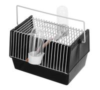 INOOMP Portable Bird Parrot Cage with Handle for Pet Bird Owners, Black Plastic and Iron Construction, Fine Workmanship, for Outing and Travel