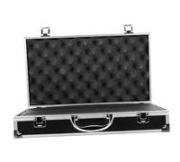 INOOMP Portable Black Microphone Carrier Box with Handle Shockproof Cable Storage Case for Phone Live Streaming and Professional Broadcasting