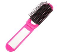 INOOMP Portable Folding Hair Comb that Won't Hurt Scalp or Deform Abs Material with Mirror Compact Travel Styling Brush for Women for Weddings and Proms