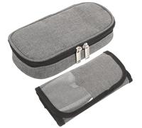 INOOMP Portable Insulin Cooler Bag with Ice Packs, Insulin Travel Case Mini Medicine Pouch Gray, Insulation Storage Holder for Diabetes Care and On-The-go Use