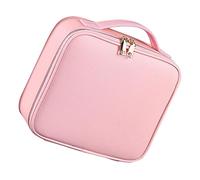 INOOMP Portable Makeup Bag with Divider Large Travel Cosmetics Organizer Case for Women Spacious Storage Toiletry Bag with Hand Strap for Professional Artists and Daily Use