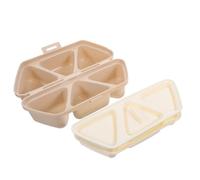 INOOMP Portable Onigiri Mold Set with 6-Grid Design, Plastic Rice Ball Maker for On-the-go Meals, Easy Separation of Flavors, Safe and Sturdy Japanese-Style Musubi Molder