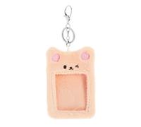 INOOMP Portable Plush Holder Clip Inside Pockets for Student Holders and Name Tag During Graduation Period, Practical Khaki Cartoon Bag for Schooling and Travelling