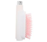 INOOMP Portable Travel Detangling Brush with Built-in 10ml Refillable Spray Bottle, Plastic Anti Frizz Smoothing Hair Brush with Soft Rounded Bristles for Gym and Busy Mornings, White