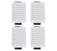 INOOMP Portable White Acrylic Eyelash Grafting Pallet 4pcs Set with 7-14 Scale Markings Eyelash Extension Tray Holder for Professional Lash Application