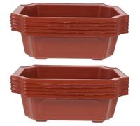 INOOMP Practical Bonsai Pot Plastic Rectangular Drainage Holes for Bonsai Training