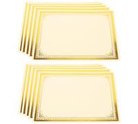 INOOMP Printable Blank Certificate Paper for A4 Size 10 Sheets Golden Foil Decorative Inner Paper Certificate Graduation and Award Use at Home Or Office