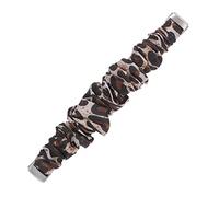 INOOMP Printed Leopard Pattern Scrunchy Elastic Watch Band Strap Comfortable Smartwatch Accessory Compatible with Fitbit Luxe Wristband Replacement for Women