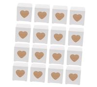 INOOMP PVC Candy Box Mini Cake Container Heart Window 2X2X2 Inch for Wedding Celebrations and Parties