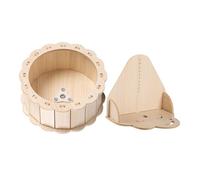 INOOMP Quiet Wooden Running Wheel for Hamsters Hedgehogs Mice Small Pets Silent Exercise with Cloud Stand for Healthy Active Pets
