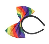 INOOMP Rainbow Bowknot Headband for Women Elastic Cloth Hair Accessory with Vibrant Colors Breathable and Skin-friendly Pride Party Headwear Comfortable Fit for Various Head Shapes