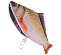INOOMP Realistic Spacious Zipper Closure Case Fish Shaped with Pencil Interior Polyester Pouch Brush Bag for Makeup, School Supplies, Cosmetic for Teens