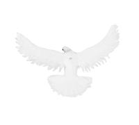 INOOMP Realistic White Resin Flying Dove Figurine Garden Ornament Imitation Plumage, Small round Miniature Bird Statue for Balcony and Garden Decoration