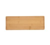 INOOMP Rectangular Bamboo Plant Pot Saucer Tray with Raised Edge for Tableware and Flower Pots, 28x10cm, Versatile Use and Easy Carrying, for Coffee Shop and Garden Settings