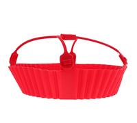 INOOMP Red Silicone Silicone Air Fryer Baking Liner with Handle Non-Stick Replaceable Kitchen Cooking Tray Multifunctional for Home and Restaurant Use