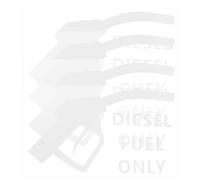 INOOMP Reflective Car Sticker Pet Material White Unique Warning Design 4pcs for Vehicle Decoration and Safety for Tractor and Truck Fuel Tank Cap on Sleek Surface