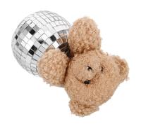 INOOMP Reflective Disco Bear Ornament Glass Bear Decor for Home Party Unique Tabletop Decoration for Disco Themed Events Safe Light Versatile Enchanting Mirror Effect for Modern Elegance