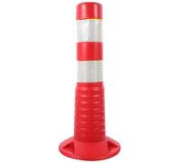 INOOMP Reflective Road Isolation Column 450mm White Anti-collision Safety Warning Bollard for Traffic Control and Driveway Protection