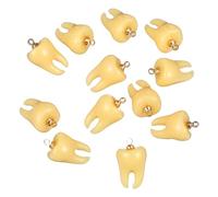 INOOMP Resin Teeth Charms Earring 12pcs with Hanging Hoops Mini Teeth Shape Ornaments for DIY Jewelry Making Supplies for Creative Bracelet and Necklace Crafting