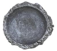 INOOMP Resin Tortoise Feeder Bowl with Rock Pattern Small Pet Feeding Dish for Lizards Geckos Snakes Natural-look Reptile Food Basin for Terrarium Use