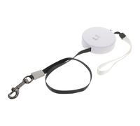 INOOMP Retractable Pet Leash for Cats and Rabbits to 5kg with Double Lock System and Nonslip Handle, Compact and Ergonomic Design for Outdoor Activities and Daily Walks, White Plastic
