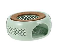 INOOMP Retro Ceramic Tea Warmer Stove in Light Green Portable Hollow Design for Home Decoration and Fruit Scented Tea Heating Ceramic